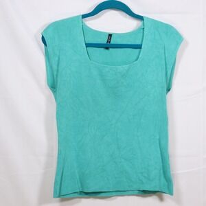 Venini Silk Blend Shell Top M Aqua Womens Coastal Knit Tank